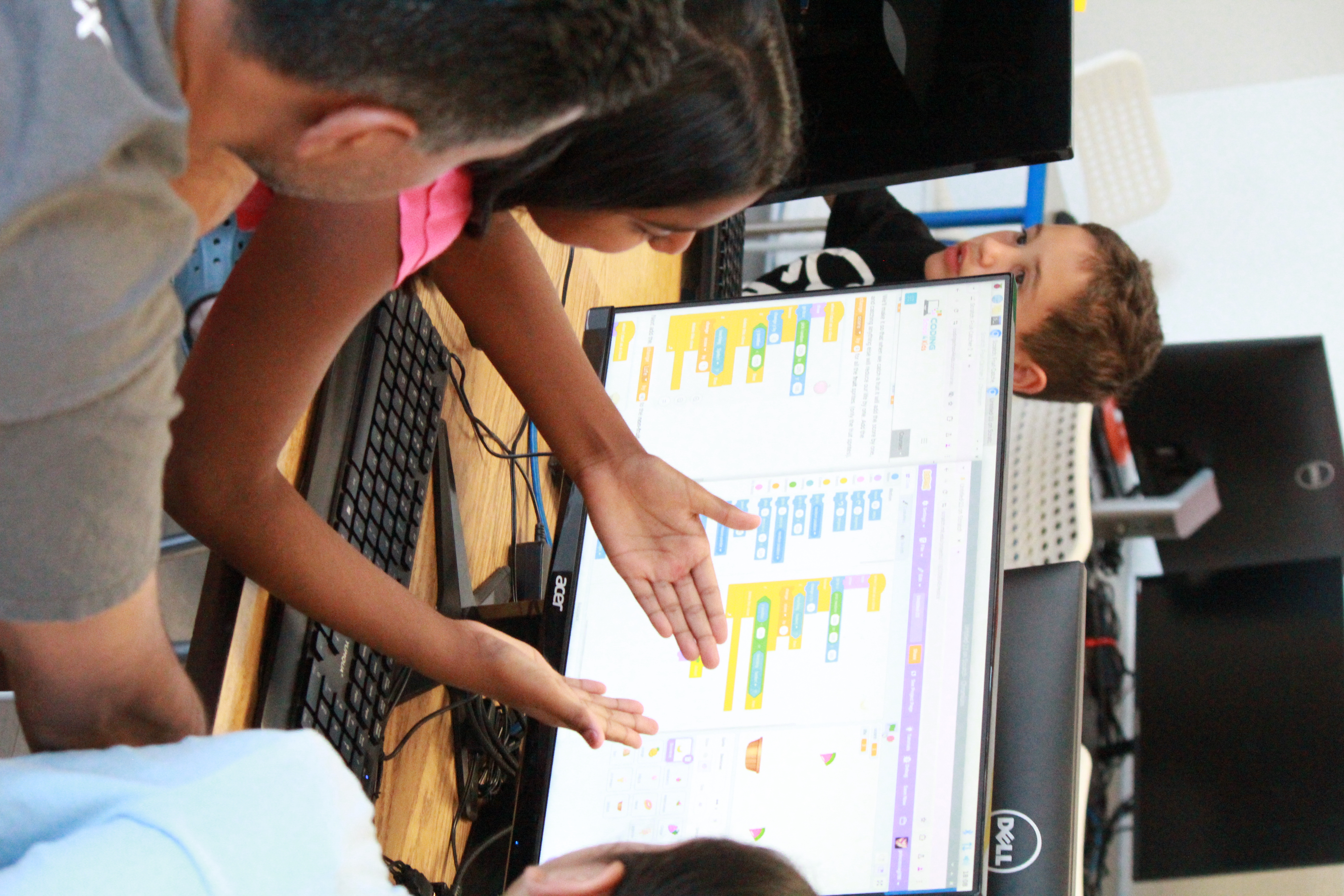 A picture of a student coding