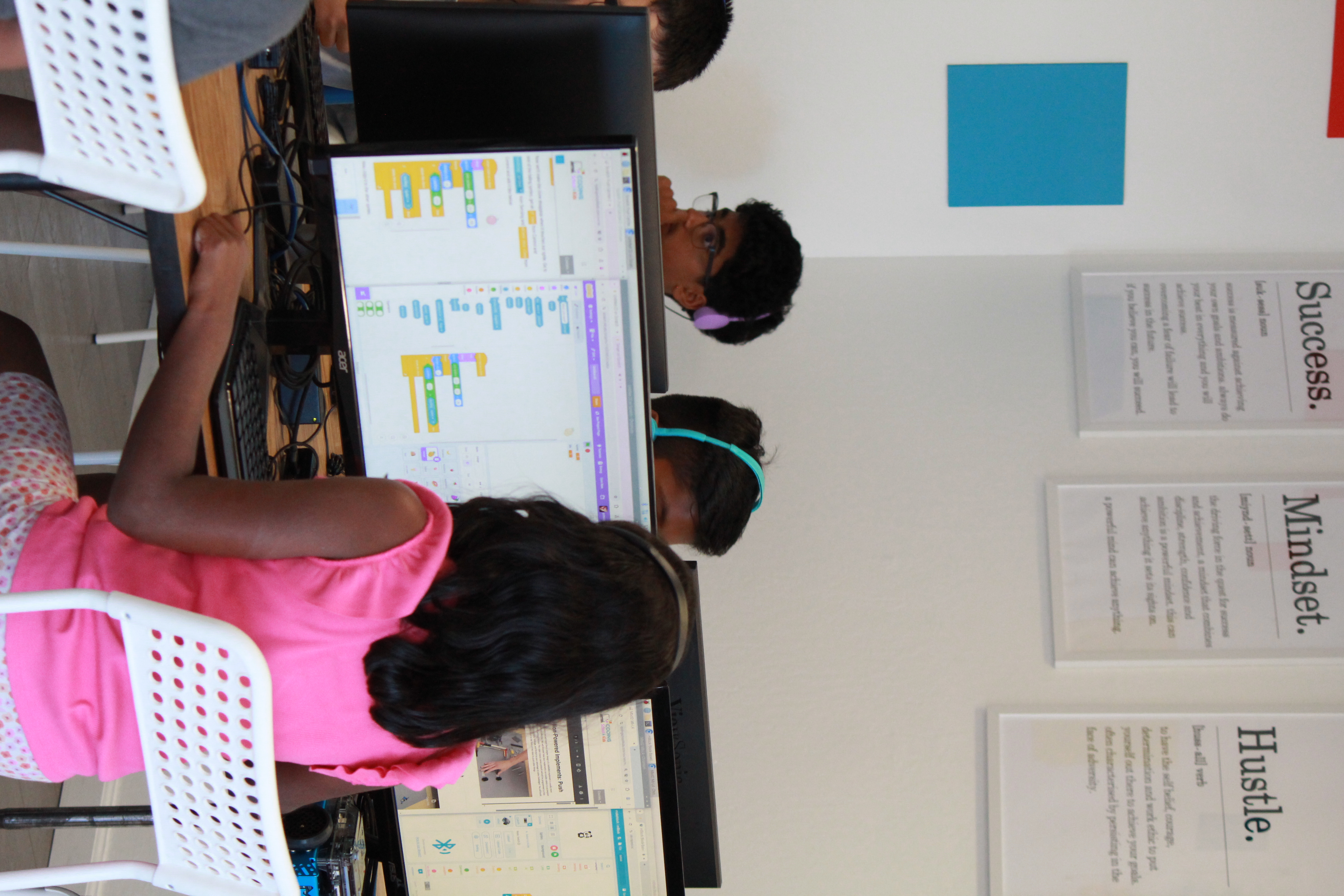 A picture of a student coding